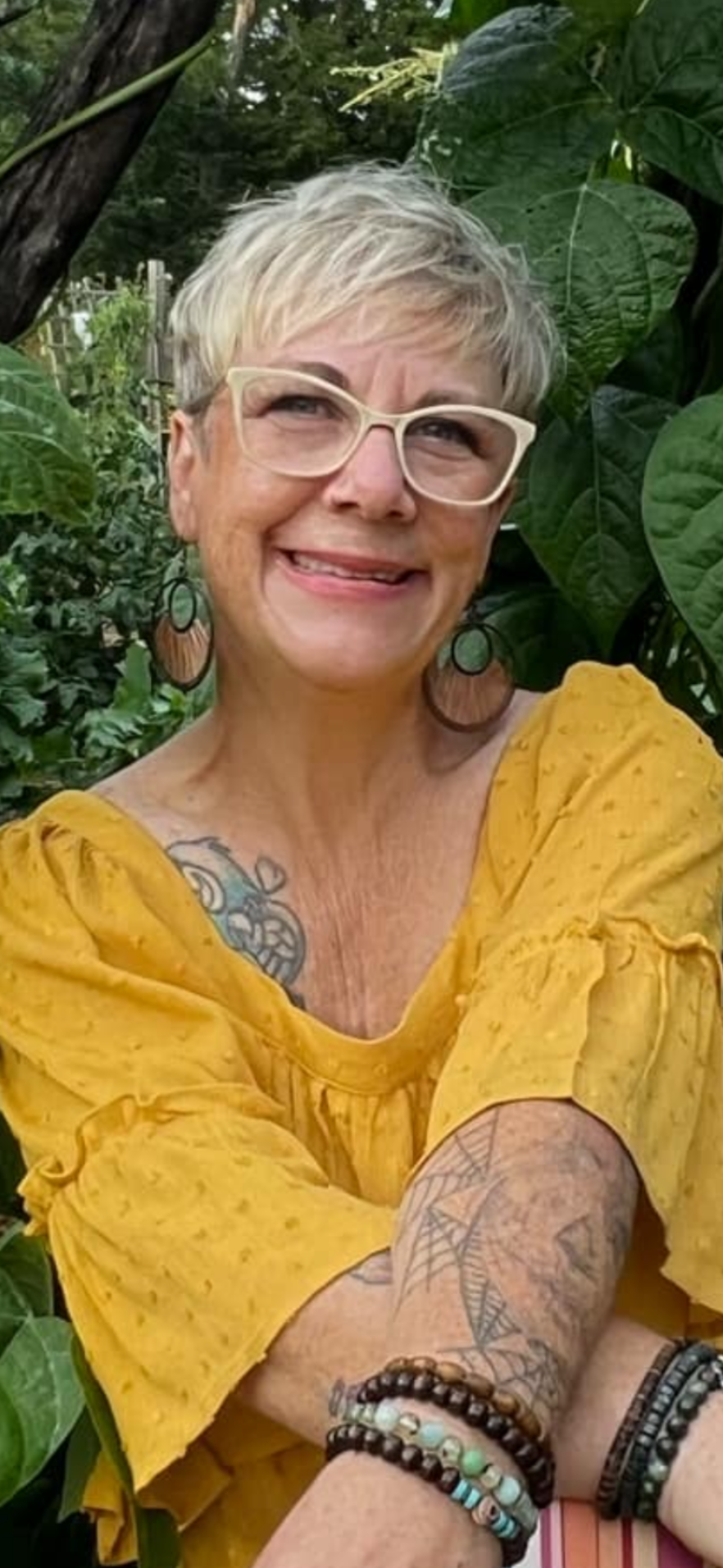Chef Erica Tuchscherer in her garden